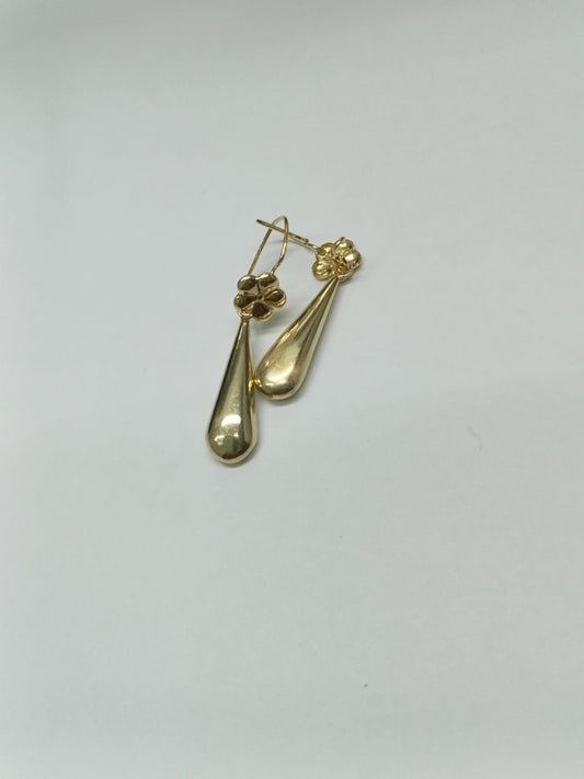 par aretes de oro 10k - diseño gota