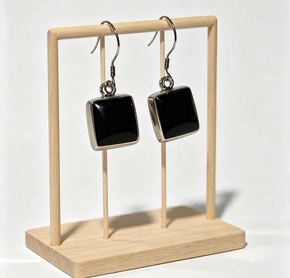 Plata aretes sint negros .925 2.3g