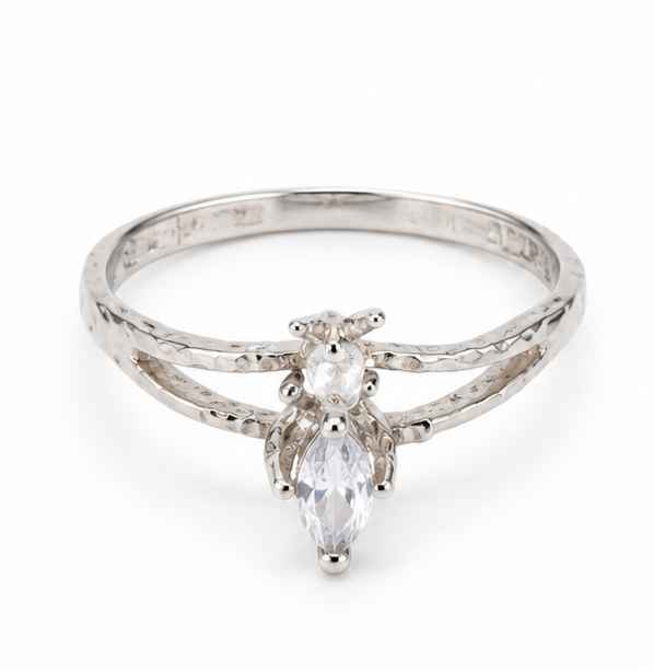 Plata anillo con sint. De angelito .925 1.3
