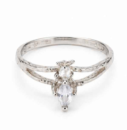 Plata anillo con sint. De angelito .925 1.3