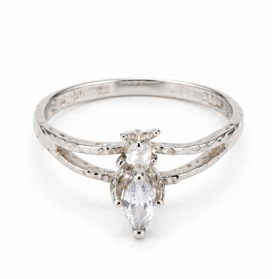 Plata anillo con sint. De angelito .925 1.3