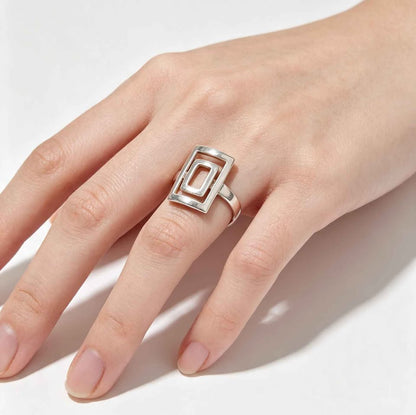 Plata anillo rectangular .925 3.9g
