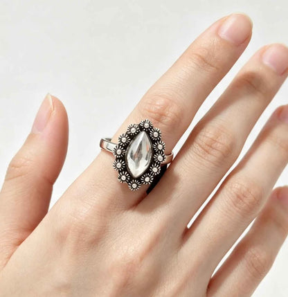 Plata anillo flor .925 3.7g