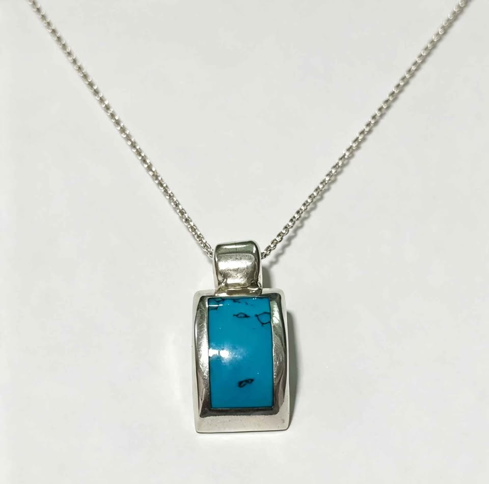 Plata Dije sintético azul .925 4.9g