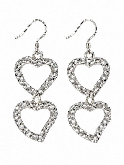 Plata aretes de corazón .925 2.7g