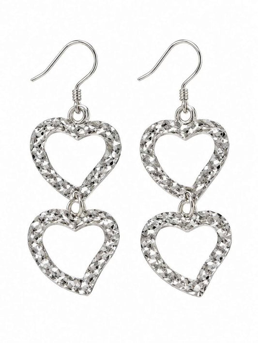 Plata aretes de corazón .925 2.7g