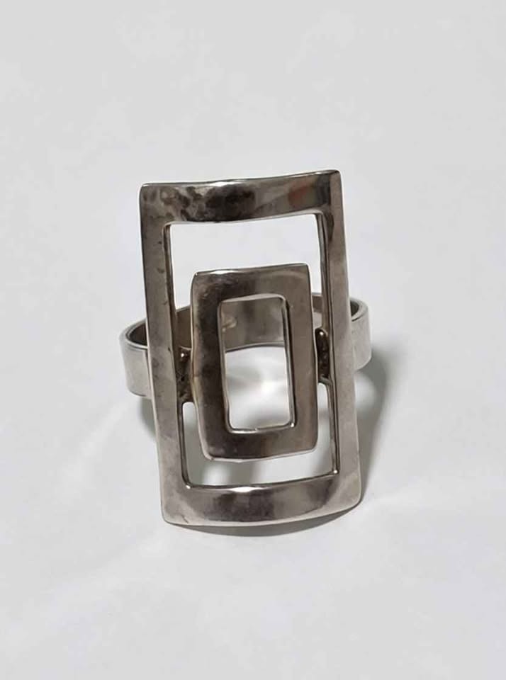 Plata anillo rectangular .925 3.9g