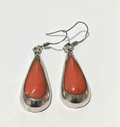 Plata aretes sintético salmón .925 4.8g