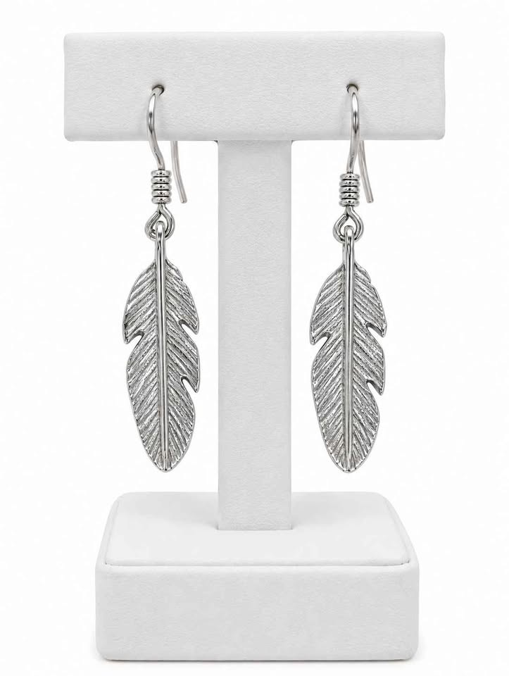 Plata aretes de hojas .925 3.6g