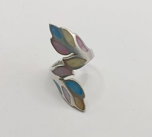 Anillo de colores PLATA 925  peso 8.3gr