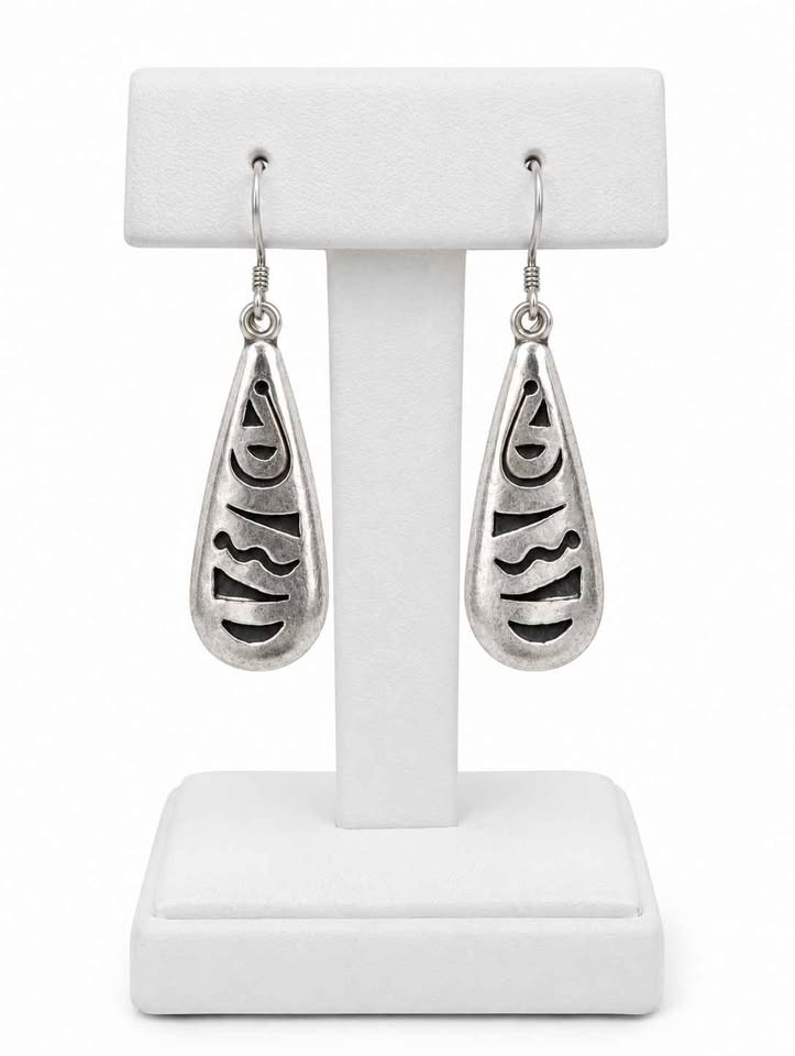 Plata aretes con grecas sin sint. .925 2.3g
