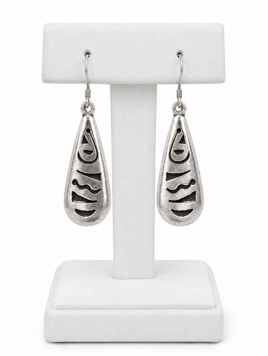 Plata aretes con grecas sin sint. .925 2.3g