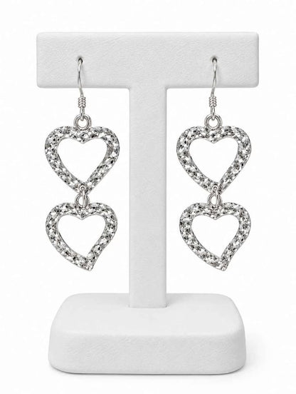 Plata aretes de corazón .925 2.7g