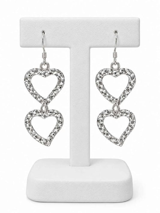 Plata aretes de corazón .925 2.7g