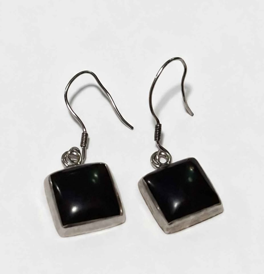 Plata aretes sint negros .925 2.3g