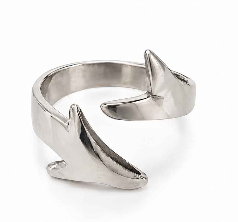 Plata anillo tipo pinza .925 2.2g