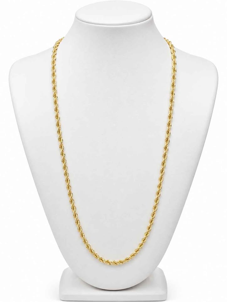 Oro cadena torzal 55cm de largo 10k 10.2g
