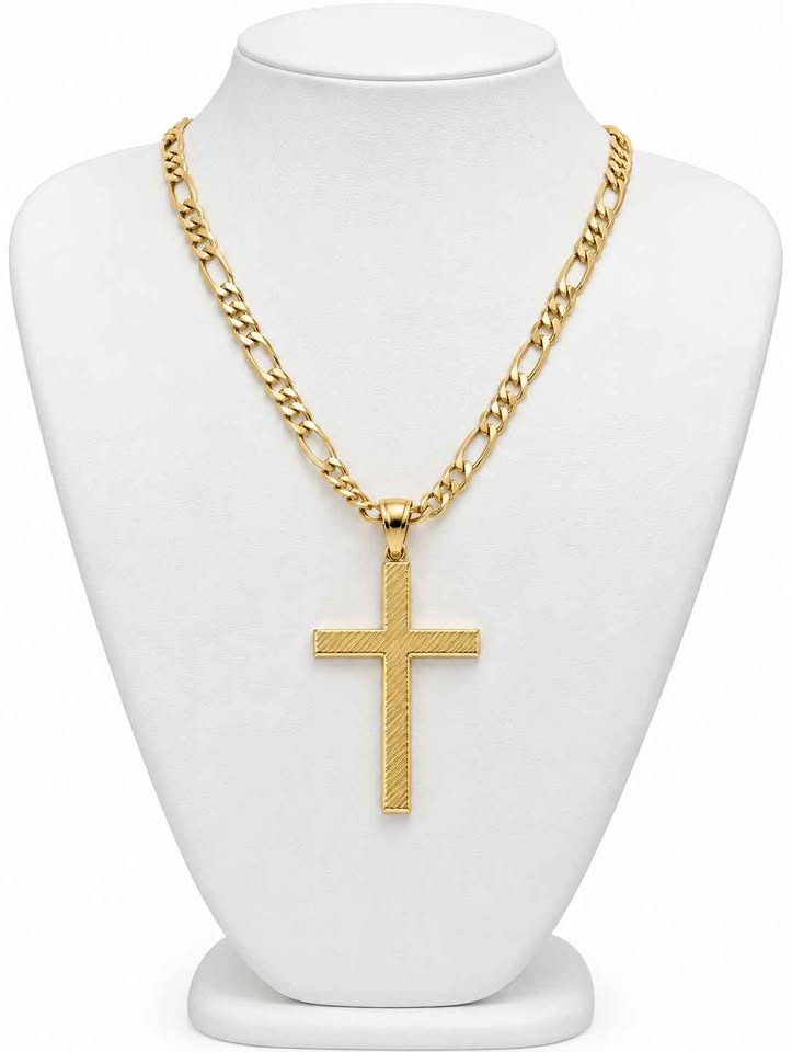 Oro dije cruz 5cm de largo 14k 3.5g