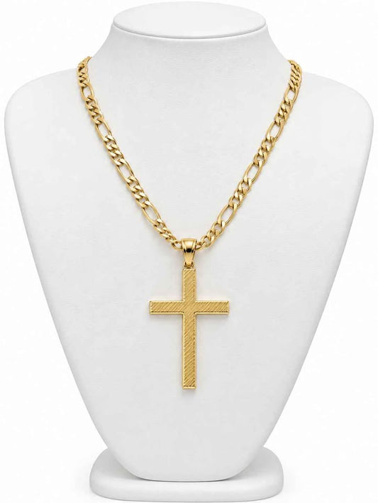 Oro dije cruz 5cm de largo 14k 3.5g