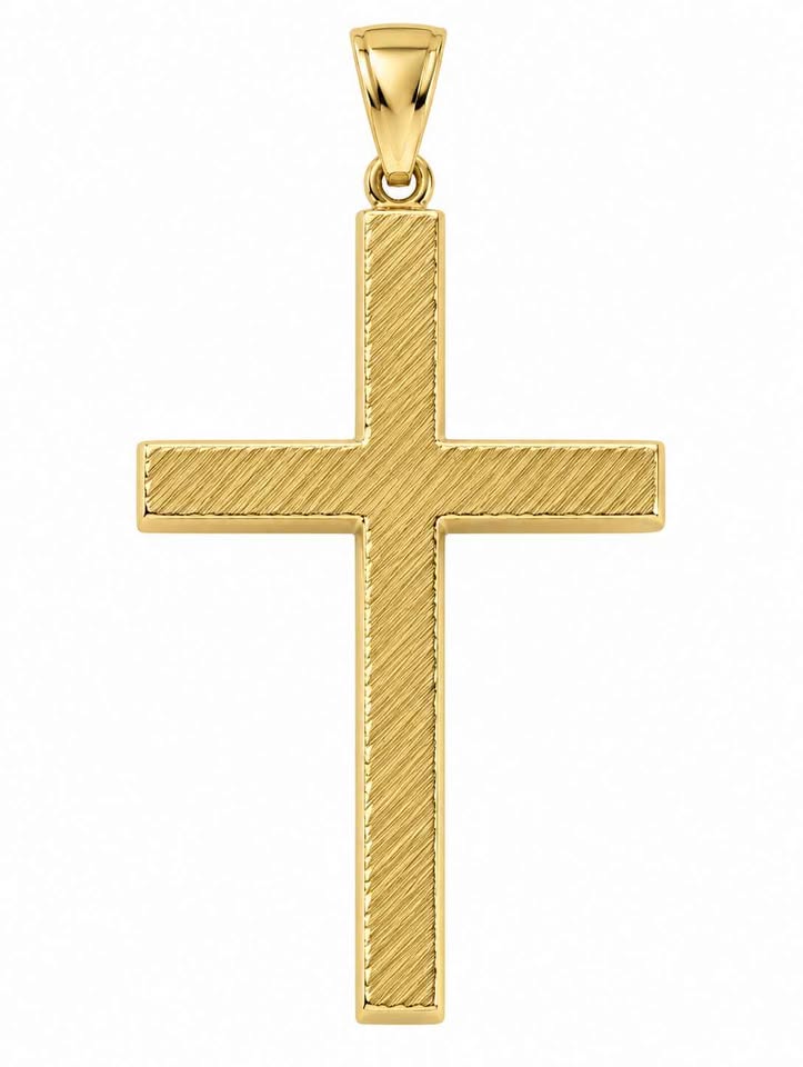 Oro dije cruz 5cm de largo 14k 3.5g