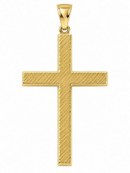 Oro dije cruz 5cm de largo 14k 3.5g