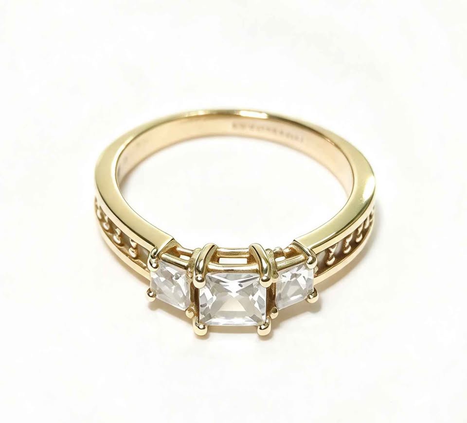 Oro anillo solitario #3.5 10k 1.4g