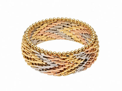 Oro anillo diseño trenzado #7.5 10k 5.2g