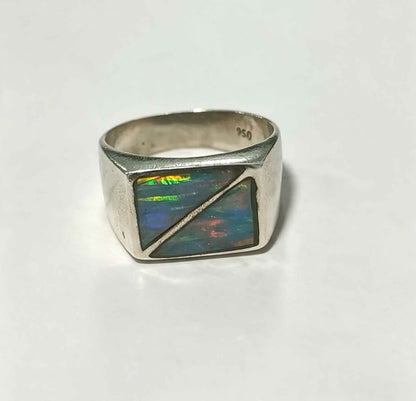 Plata anillo caballero con sint #9.5 .925 5.6g