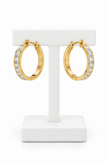 Oro par Aretes 2.5cm de largo 10k 2.7g