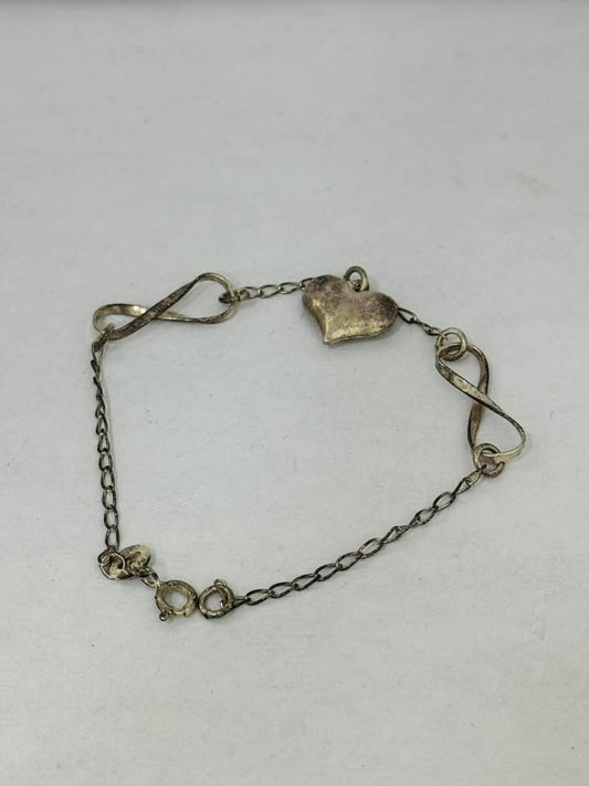 Pulsera de corazón e infinito .925/2.6gr-USADO