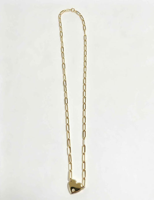 Oro collar con Dije de corazón 23 cm de largo 10k 3.2g