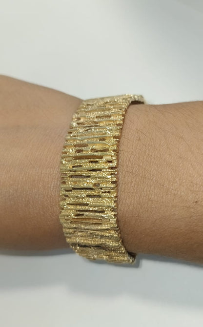 BRAZALETE DE ORO 14 K PESO 75.80GRS TEXTURIZADA 💛