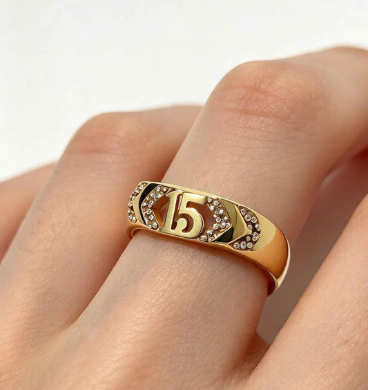 Oro anillo dama xv #10 10k 2.5g