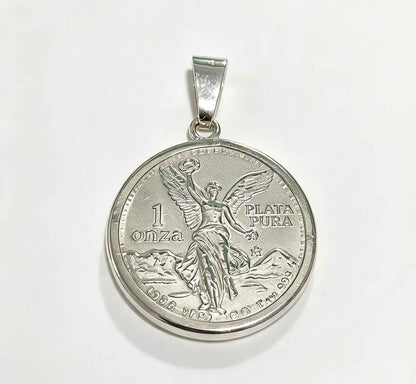 Plata Dije de moneda de onza vizelado .925 35.6g