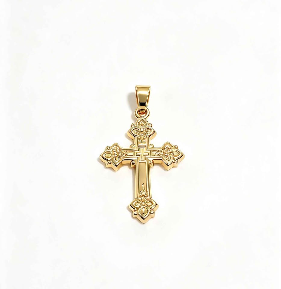 Oro dije de cruz mide 2.5cm 0.7g 10k