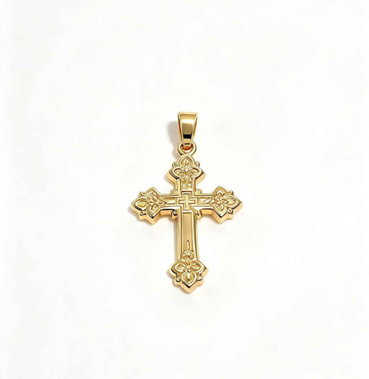 Oro dije de cruz mide 2.5cm 0.7g 10k