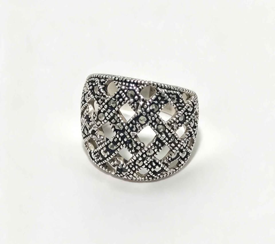 Plata anillo dama con sint .925 5.6g