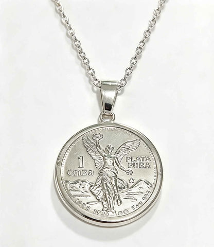 Plata Dije de moneda de onza vizelado .925 35.6g