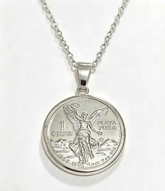 Plata Dije de moneda de onza vizelado .925 35.6g