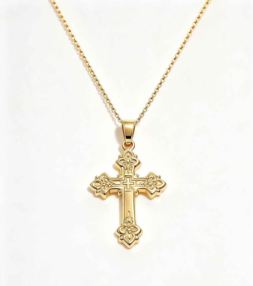 Oro dije de cruz mide 2.5cm 0.7g 10k
