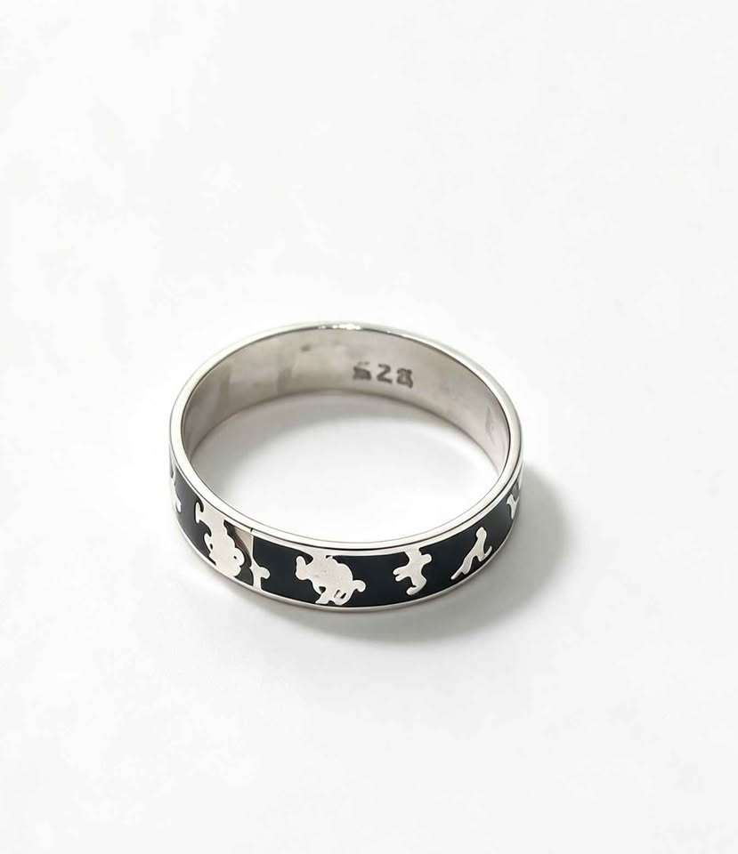 Plata anillo fondo negro .925 1g
