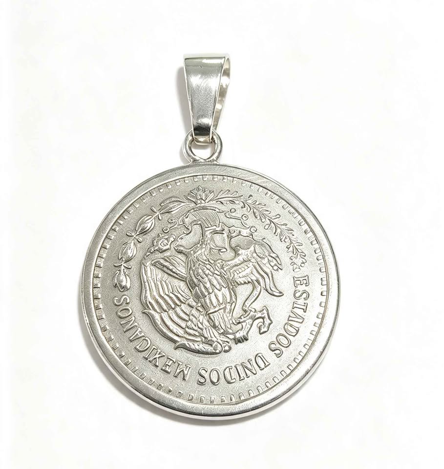 Plata Dije de moneda de onza vizelado .925 35.6g
