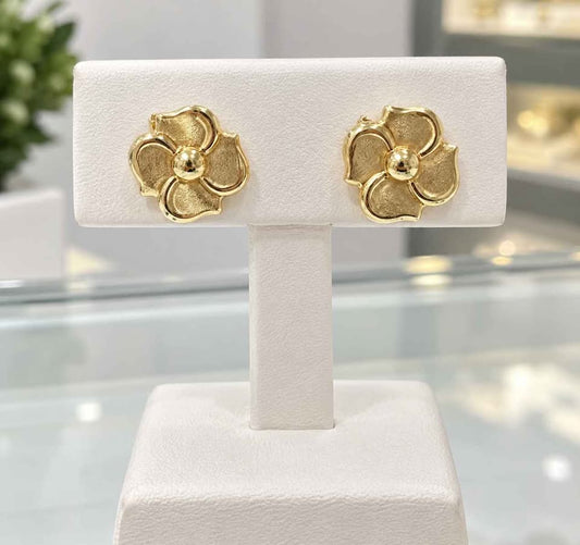 Oro par Aretes flores 10k 2.8g