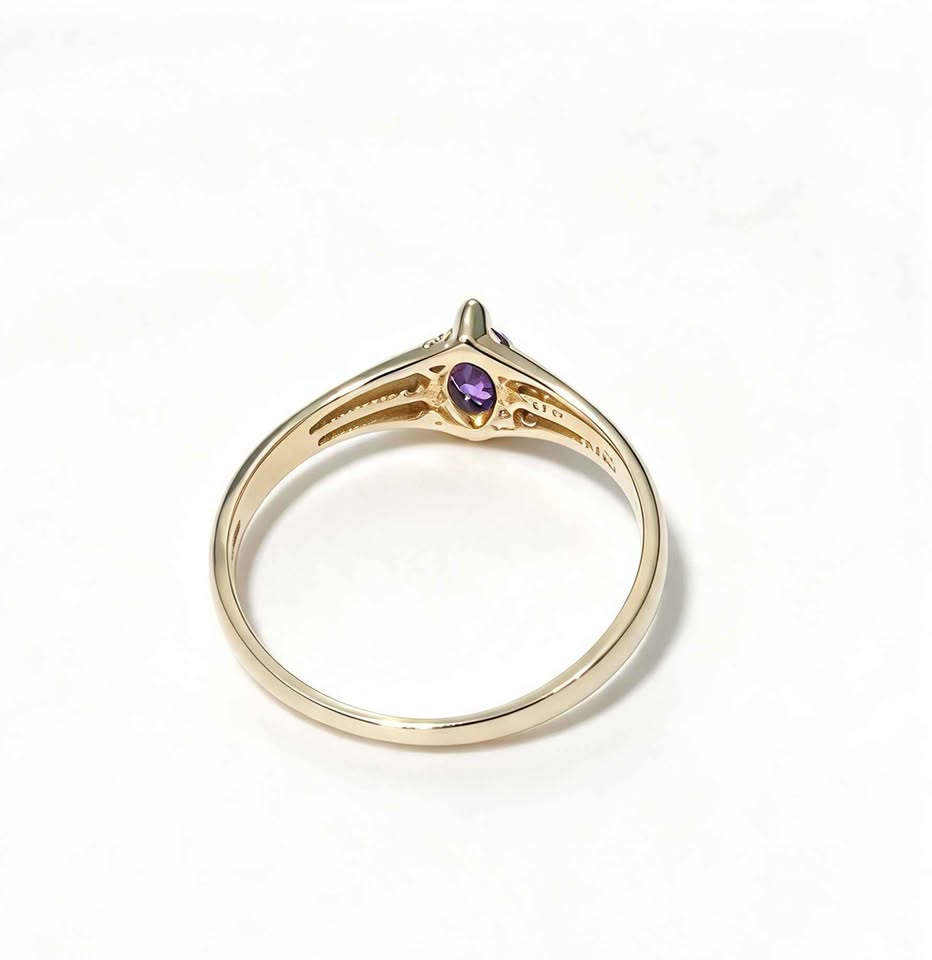 Oro anillo sintético morado 10k 1g