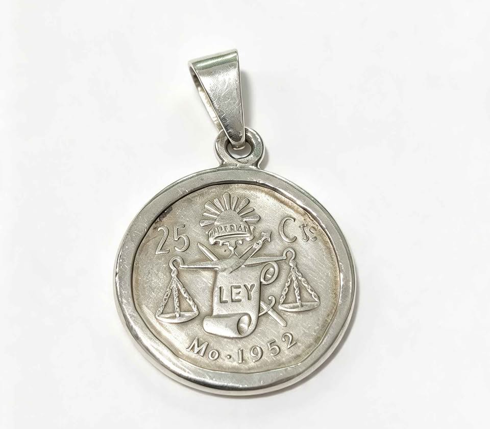 Plata Dije moneda biselada .925 4.9g