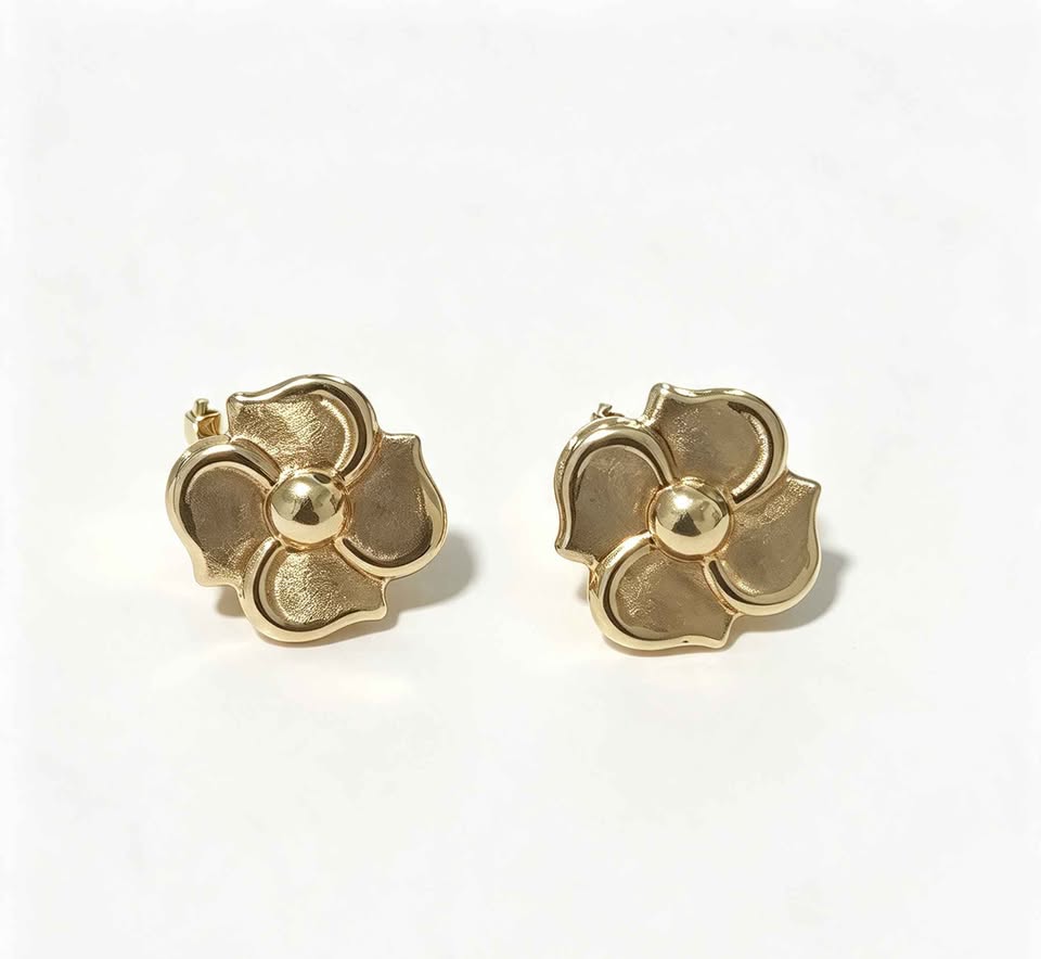 Oro par Aretes flores 10k 2.8g