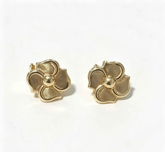 Oro par Aretes flores 10k 2.8g
