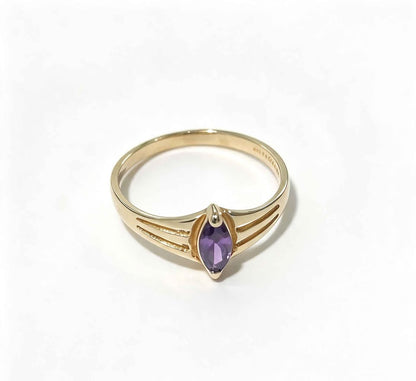 Oro anillo sintético morado 10k 1g