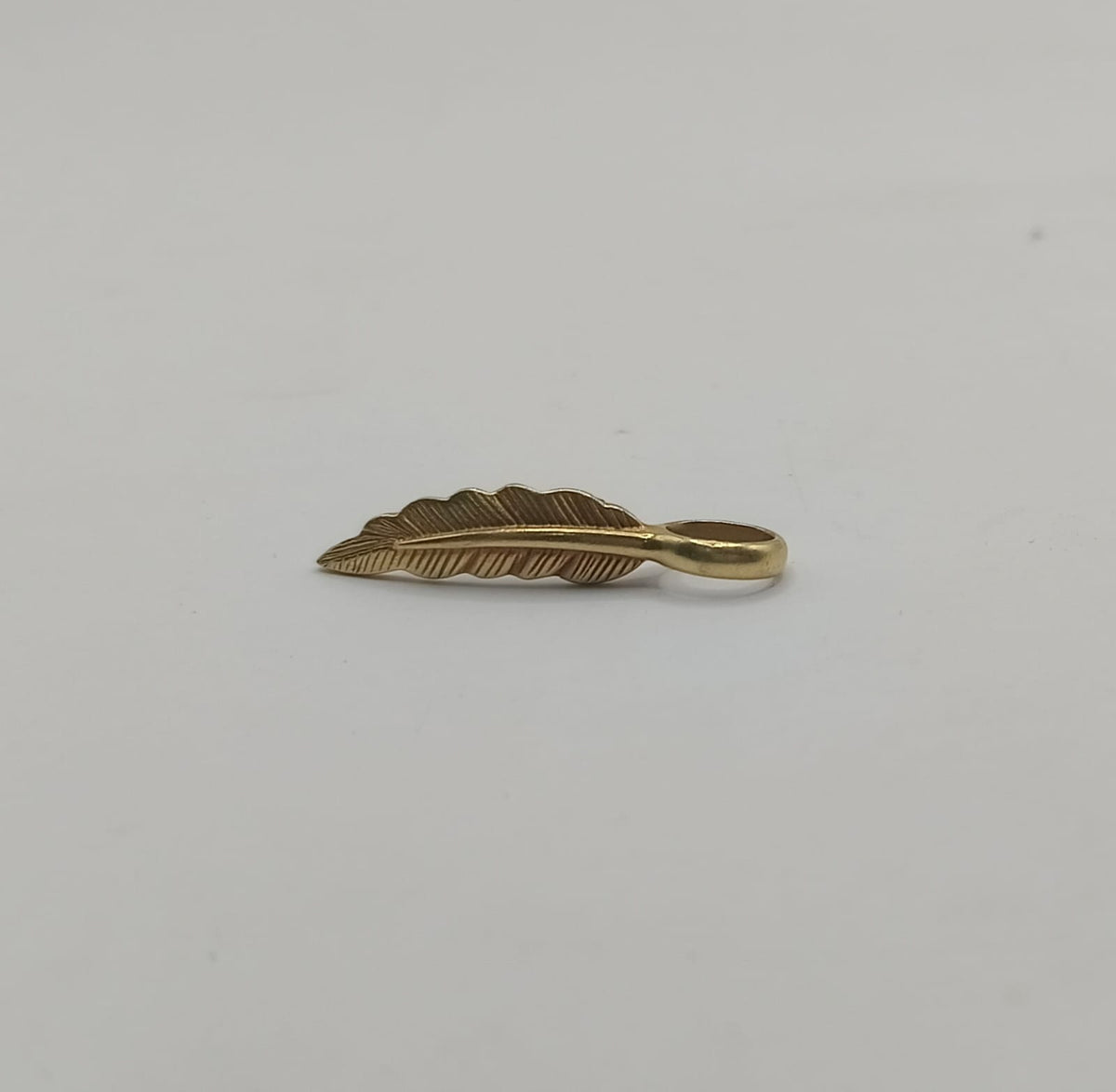 Dije de Pluma ORO 14k peso 1.5, usado