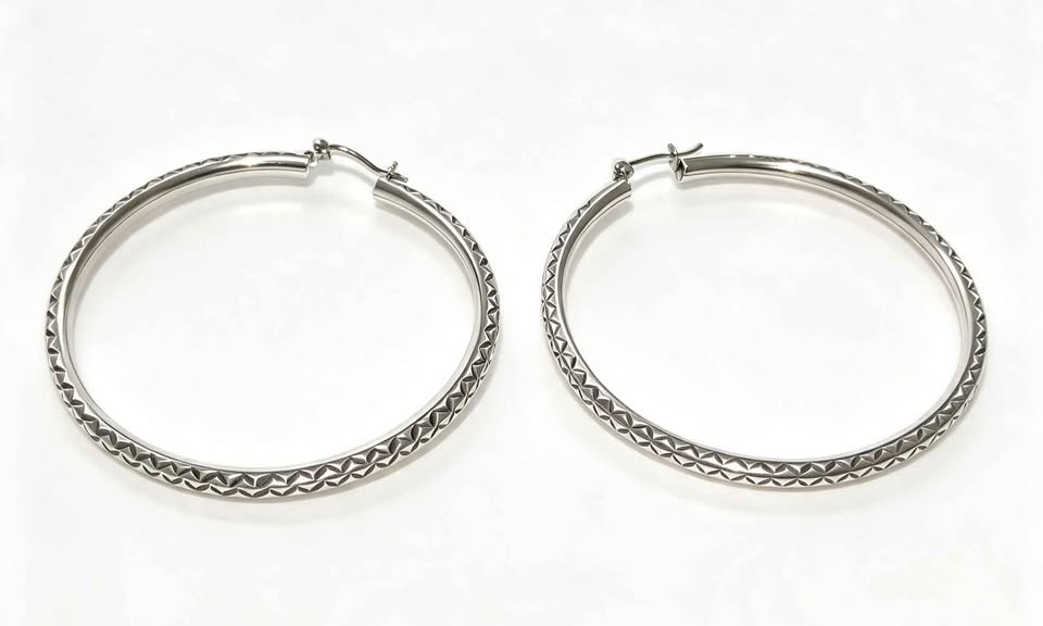 Plata par arracadas .925 12.1g ancho 5.5cm largo 6.5cm USADA